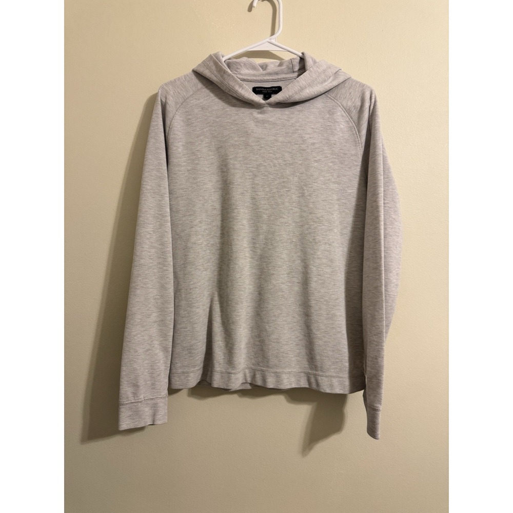 Banana Republic Hoodie Sweater Mens Medium Light Beige Cotton Pullover
